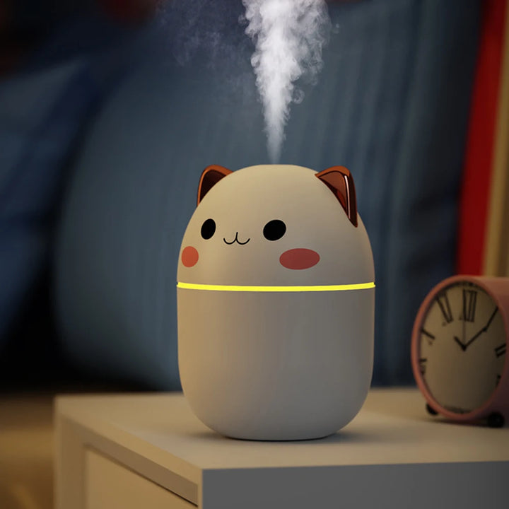 250ml Air Humidifier Cute Aroma Diffuser With Night Light Cold Mist for Bedroom Home Car Plants Purifier Humifier Room Freshener