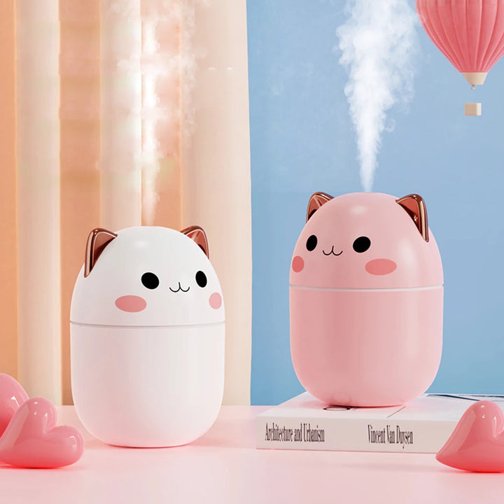 250ml Air Humidifier Cute Aroma Diffuser With Night Light Cold Mist for Bedroom Home Car Plants Purifier Humifier Room Freshener