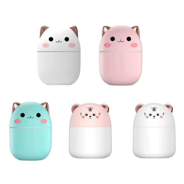 250ml Air Humidifier Cute Aroma Diffuser With Night Light Cold Mist for Bedroom Home Car Plants Purifier Humifier Room Freshener